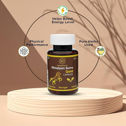 Sutra Gold Men’s Capsules | Herbal Stamina & Strength | 30 Veg Caps