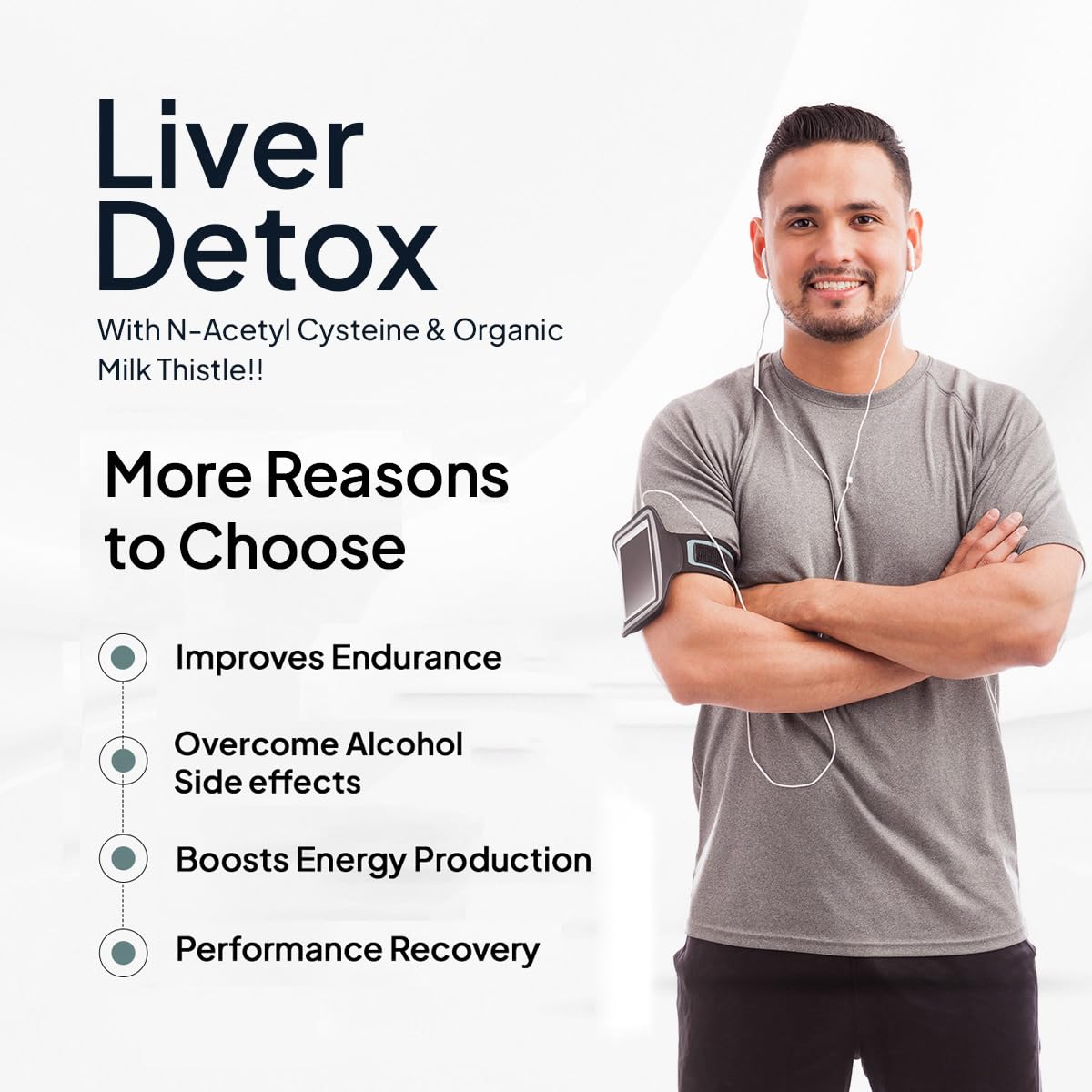 Miduty Liver Detox Supplement Milk Thistle with N-Acetyl Cysteine 900 mg | Natural Body Detox & Digestive Enzymes - Fatty Liver Care | Natural Detoxification Formula - 60 Veg Capsules