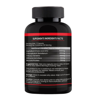 Ling Rise Combo Pack | Ayurvedic Capsules & Massage Oil for Men | Long Mota Lamba Support, Strength & Power Booster | With Ashwagandha, Safed Musli & Shilajit – 60 Capsules + 30ml Oil