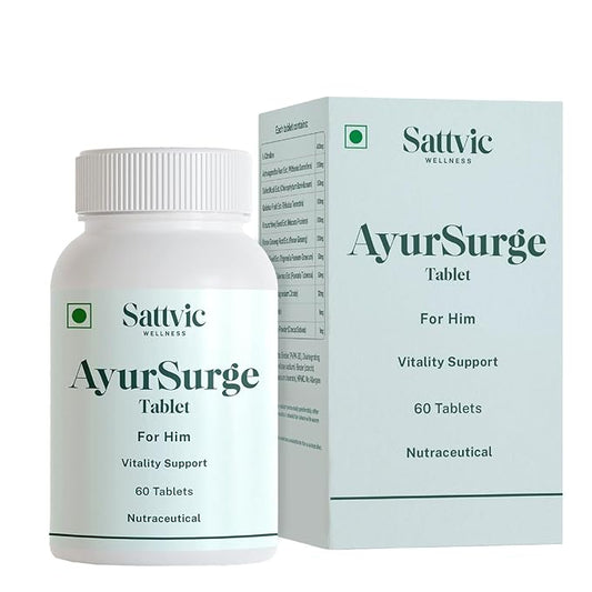AyurSurge Men’s Vitality Tablets | 11 Herbal Actives | 1.28g Each