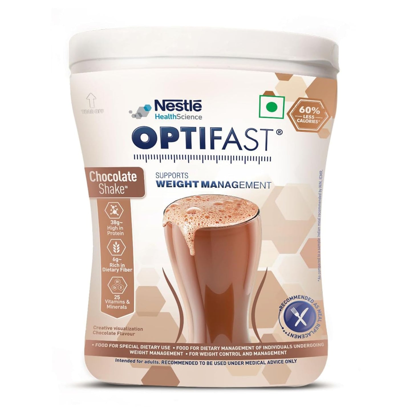 Nestlé Optifast Scientifically Designed Weight Loss Diet, 400g Pet Jar Pack (Chocolate Flavour)