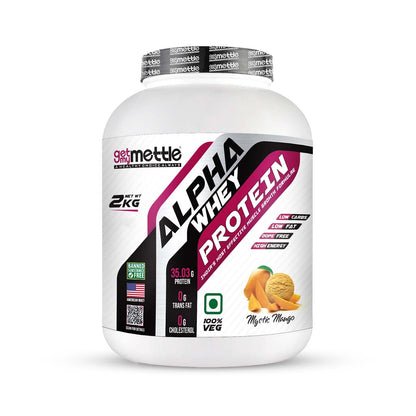 Getmymettle Alpha Whey Protein 1kg Kesar Pista Flavor, 35g Protein Muscle Growth & Rapid Recovery Post-Workout. Budget Friendly, USA Imported Whey