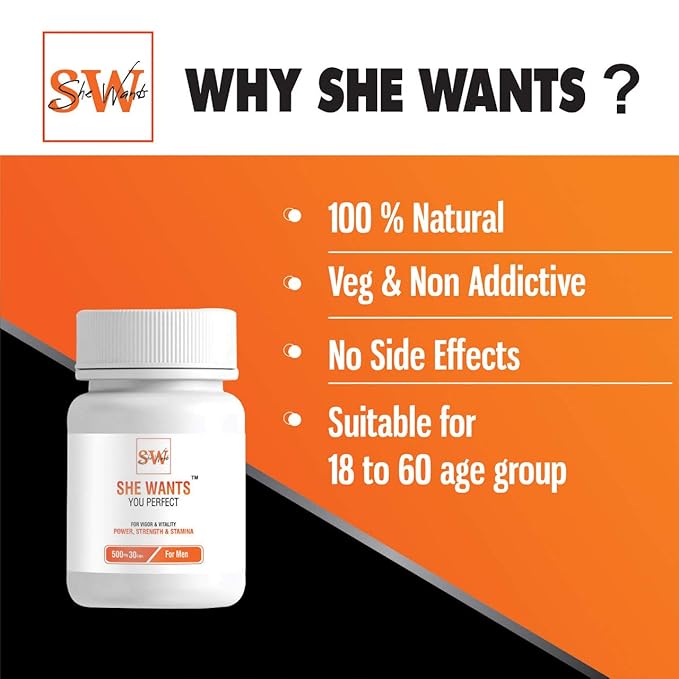 She Wants YOU PERFECT | Men's Stamina Booster | Pack of 4