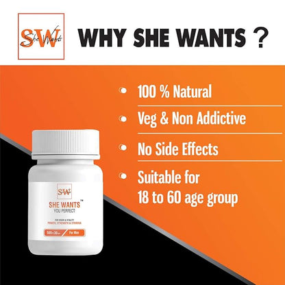 She Wants YOU PERFECT | Men's Stamina Booster | Pack of 4