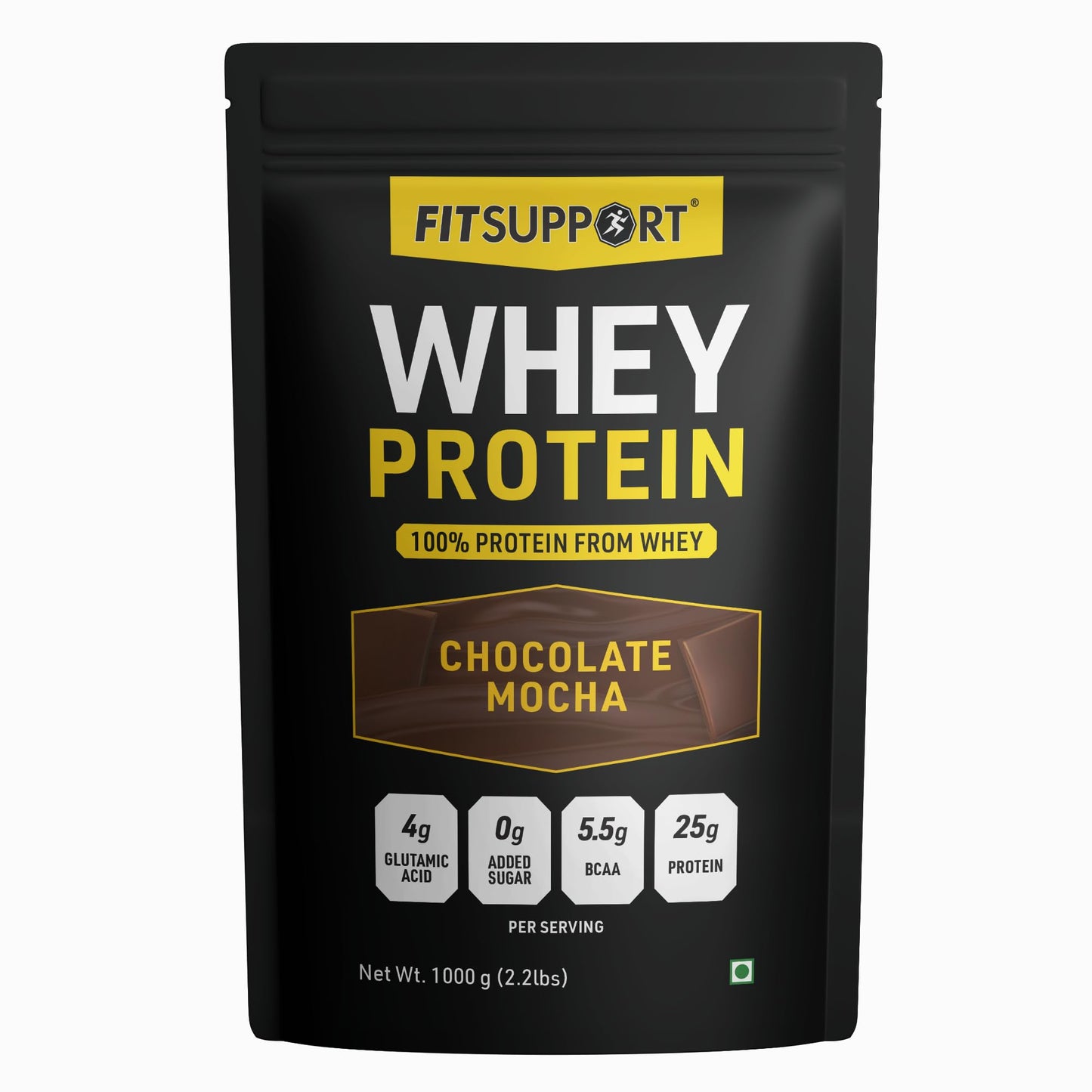 FITSUPPORT Premium Whey Protein Powder | High-Protein, Low-Sugar, Smooth & Creamy | Instant Coffee Mix with Real Cocoa, Smooth & Indulgent Flavor (2Kg, Chocolate Mocha)