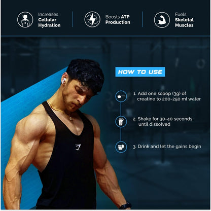 Wellcore Pure Micronised Creatine Powder (83 Servings, Unflavoured) For Enhanced Muscle Strength With Rapid Absorption | Creatine Monohydrate | Wellcore Creatine - 250g