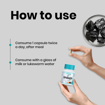 Urjas Pure Himalayan Shilajit Original Capsules | Improve Muscle Strength, Stamina & Power | Natural & Organic Shilajeet| Experience results in 4 weeks | 60 Capsules (Pack of 1)