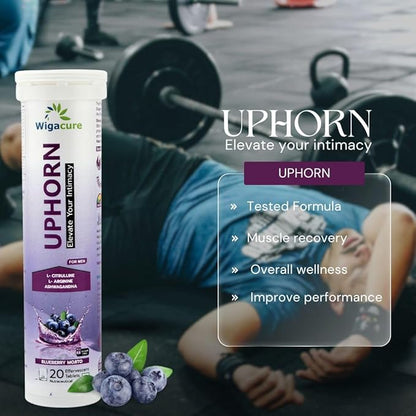 UPHORN Men’s Wellness Effervescent | Blueberry Mojito | 60 Tablets