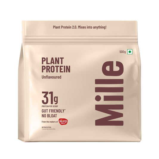 Mille Plant Protein | 31g Protein | Unflavoured | Made with Fermented Yeast Protein Powder | No Bloat, Vegan, Heat-Stable | Has All 9 Essential Amino Acids | Mixes into Any Dish | 500g