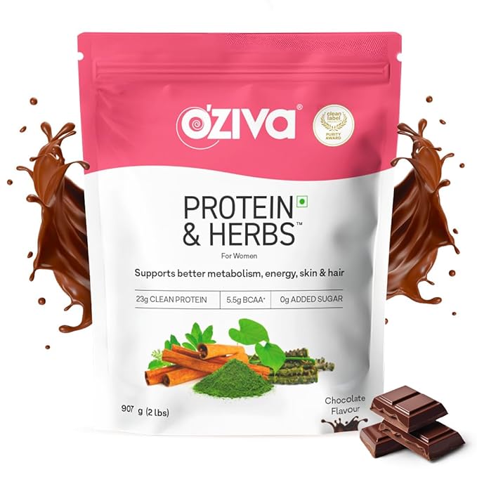 OZiva Protein & Herbs for Women – Chocolate, 2lbs (907g)