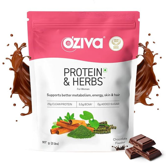 OZiva Protein & Herbs for Women – Chocolate, 2lbs (907g)