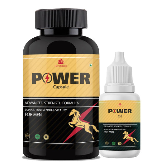Hours Power Capsule for Men with Ling Mota Lamba Massage Oil | Testosterone Booster Ayurvedic Shilajit Pens Tablets for Long Time Stamina Like Horse (60 Cap & 30ML)
