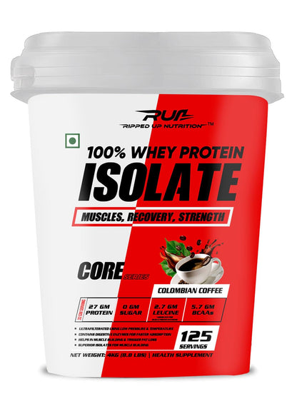 Ripped Up Nutrition 100% Pure Whey Protein Isolate|27G Fast-Absorbing Protein/Scoop|Low Carb & Fat For Lean Muscle Growth|No Fillers or Maltodextrin|GMP Certified (Cookies And Cream,1.8Kg (4 lbs))