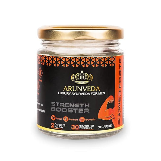 Sudhakar Arunveda Strength Booster for Men with Sweta Musli & 15 Natural Herbs- Stamina & Energy (60 Capsules)