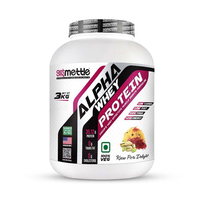 Getmymettle Alpha Whey Protein 1kg Kesar Pista Flavor, 35g Protein Muscle Growth & Rapid Recovery Post-Workout. Budget Friendly, USA Imported Whey