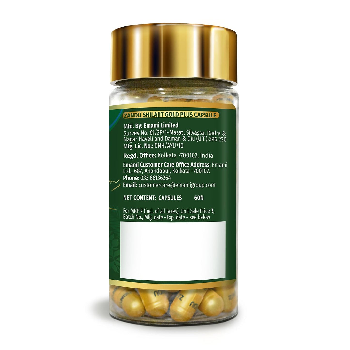 Zandu Shilajit/Shilajeet Gold Plus Capsules IBoosts Stamina, Strength & Energy in 28 Days | 60 Capsules I 100% Pure Himalayan Shilajit with 24K Gold Bhasma