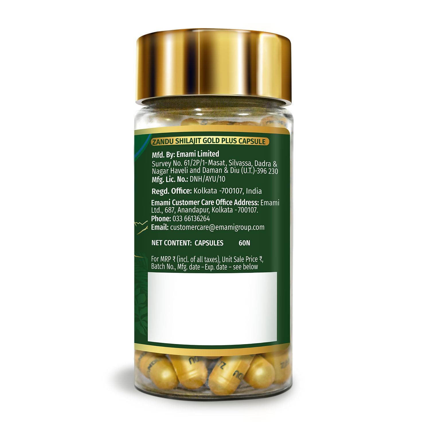 Zandu Shilajit/Shilajeet Gold Plus Capsules IBoosts Stamina, Strength & Energy in 28 Days | 60 Capsules I 100% Pure Himalayan Shilajit with 24K Gold Bhasma