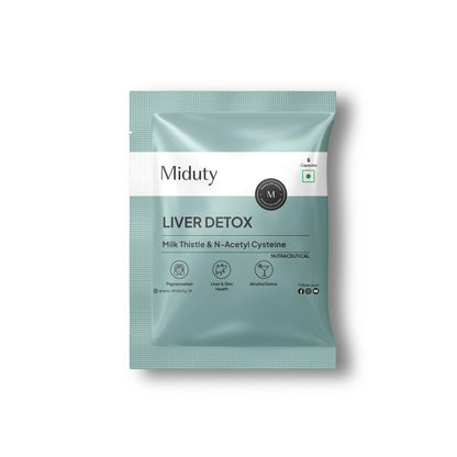Miduty Liver Detox Supplement Milk Thistle with N-Acetyl Cysteine 900 mg | Natural Body Detox & Digestive Enzymes - Fatty Liver Care | Natural Detoxification Formula - 60 Veg Capsules