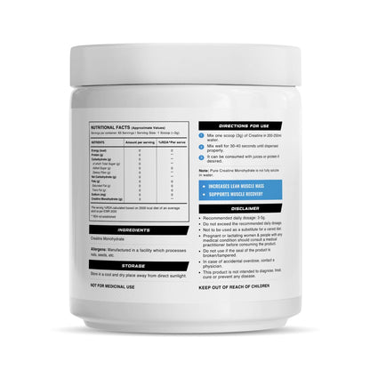 Wellcore Pure Micronised Creatine Powder (83 Servings, Unflavoured) For Enhanced Muscle Strength With Rapid Absorption | Creatine Monohydrate | Wellcore Creatine - 250g