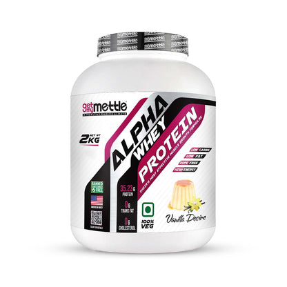 Getmymettle Alpha Whey Protein 1kg Kesar Pista Flavor, 35g Protein Muscle Growth & Rapid Recovery Post-Workout. Budget Friendly, USA Imported Whey