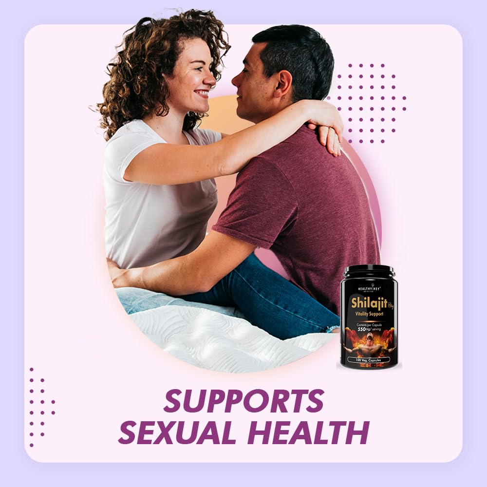 HealthyHey Nutrition Shilajit with Safed Musli, Tribulus and Ashwagandha -100 Vegetable Capsules