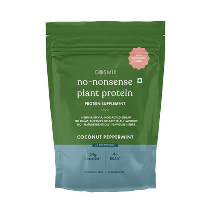 Cosmix No-Nonsense Plant Protein | 24 Protein/Serve, 500g Pouch | Japanese Ceremonial Matcha | Plant Based Protein, Pea & Rice Isolate | Clean, Easy to Digest | All Essential Amino Acids