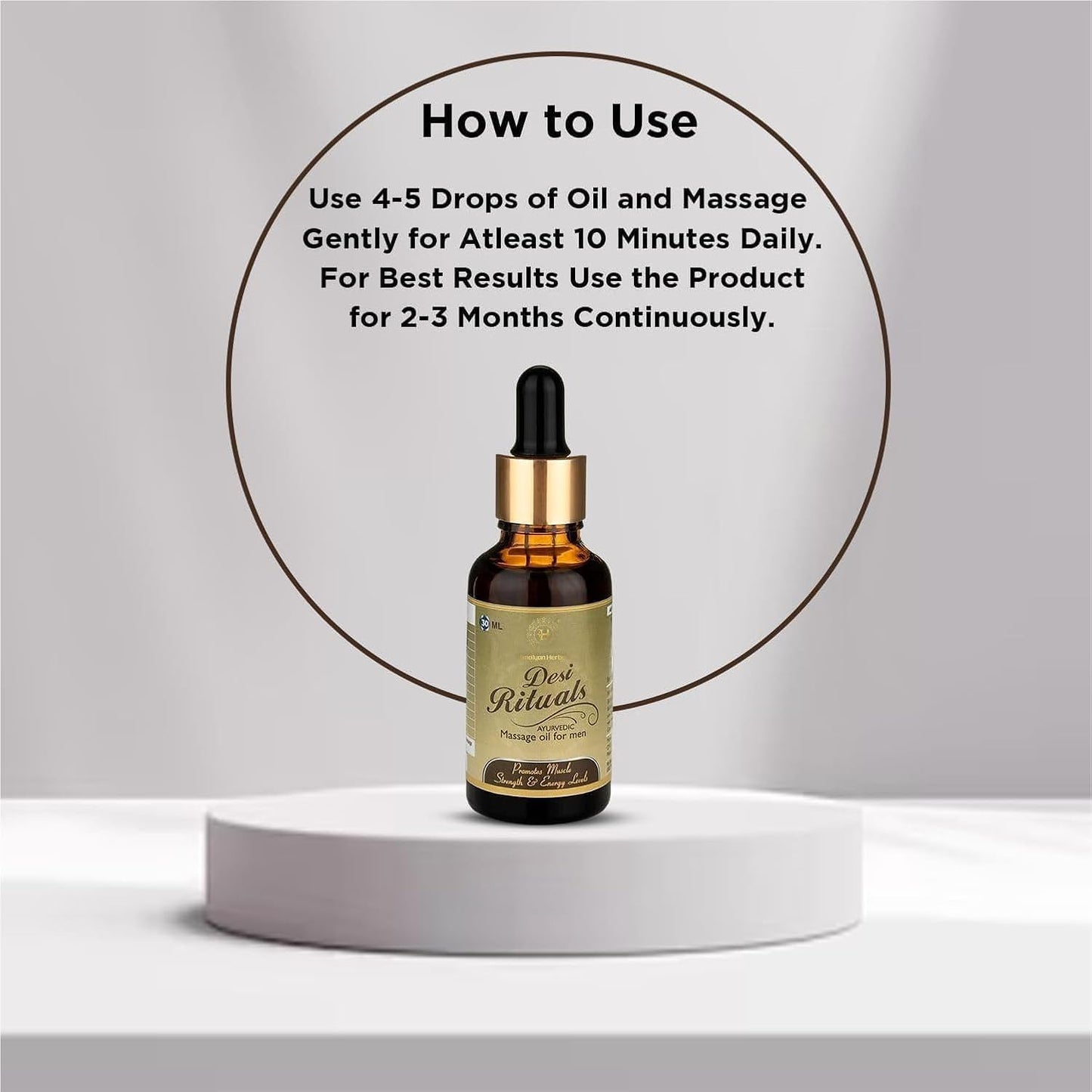 Ayurvedic Premium Stamina Booster Massage Oil for Men | Pure & Natural | For External Use Only | 1 Bottle (30 ML)