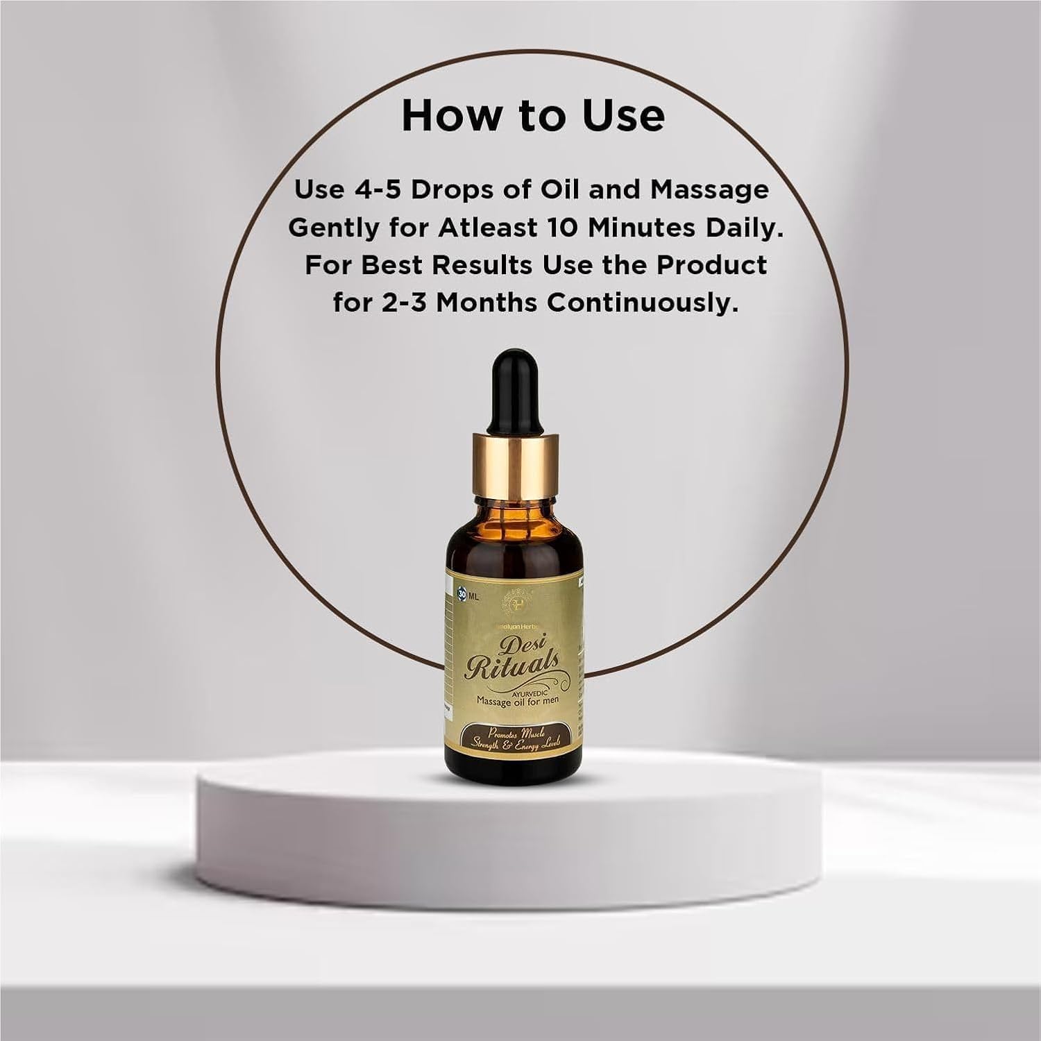 Ayurvedic Premium Stamina Booster Massage Oil for Men | Pure & Natural | For External Use Only | 1 Bottle (30 ML)