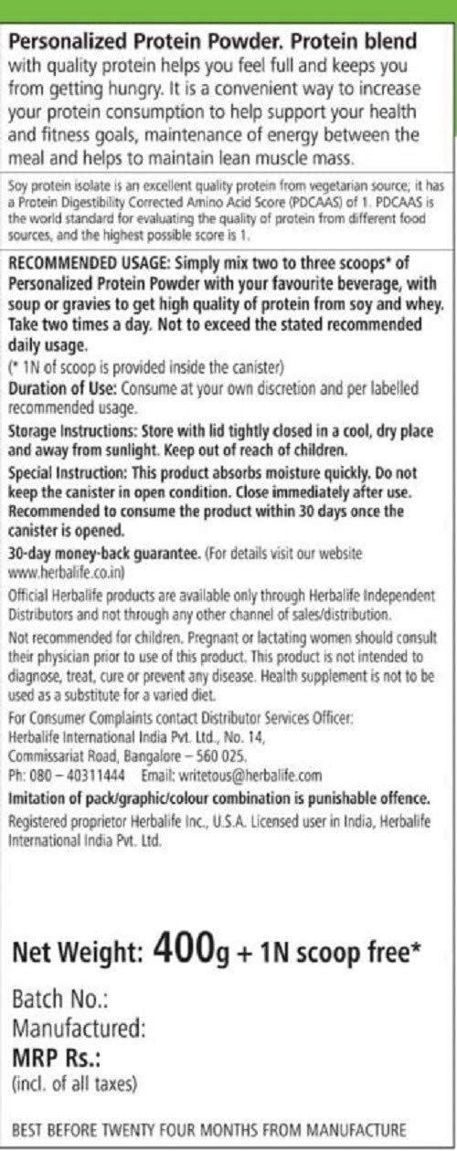 Herbalife Nutrition Personalized Protein Powder 400Gms