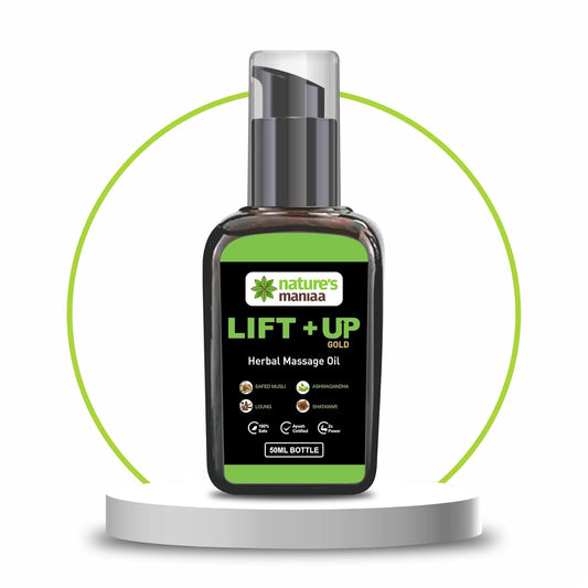 Nature's Maniaa Lift Up Massage Oil for Men | Ayurvedic with Ashwagandha, Safed Musli, Shatavari & Laung Extract (50ml)
