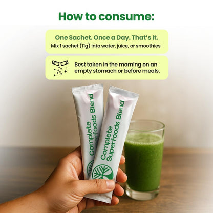 Complete Superfoods Blend – 30 Sachets | 50+ Superfoods | Vitamins, Minerals & Probiotics | Daily Plant-Based Nutrition | Supports Digestion, Gut Health, Detox & Immunity | Sugar-Free Supplement