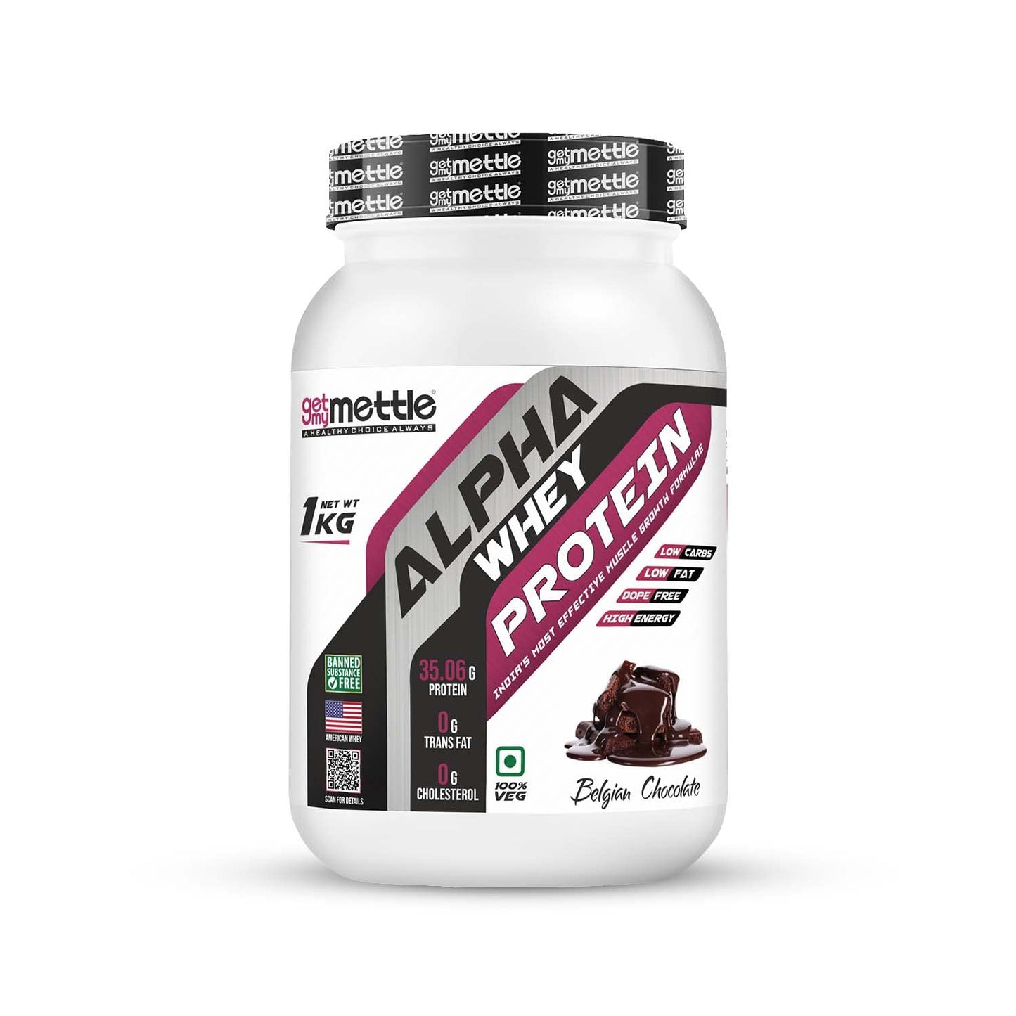 Getmymettle Alpha Whey Protein 1kg Kesar Pista Flavor, 35g Protein Muscle Growth & Rapid Recovery Post-Workout. Budget Friendly, USA Imported Whey