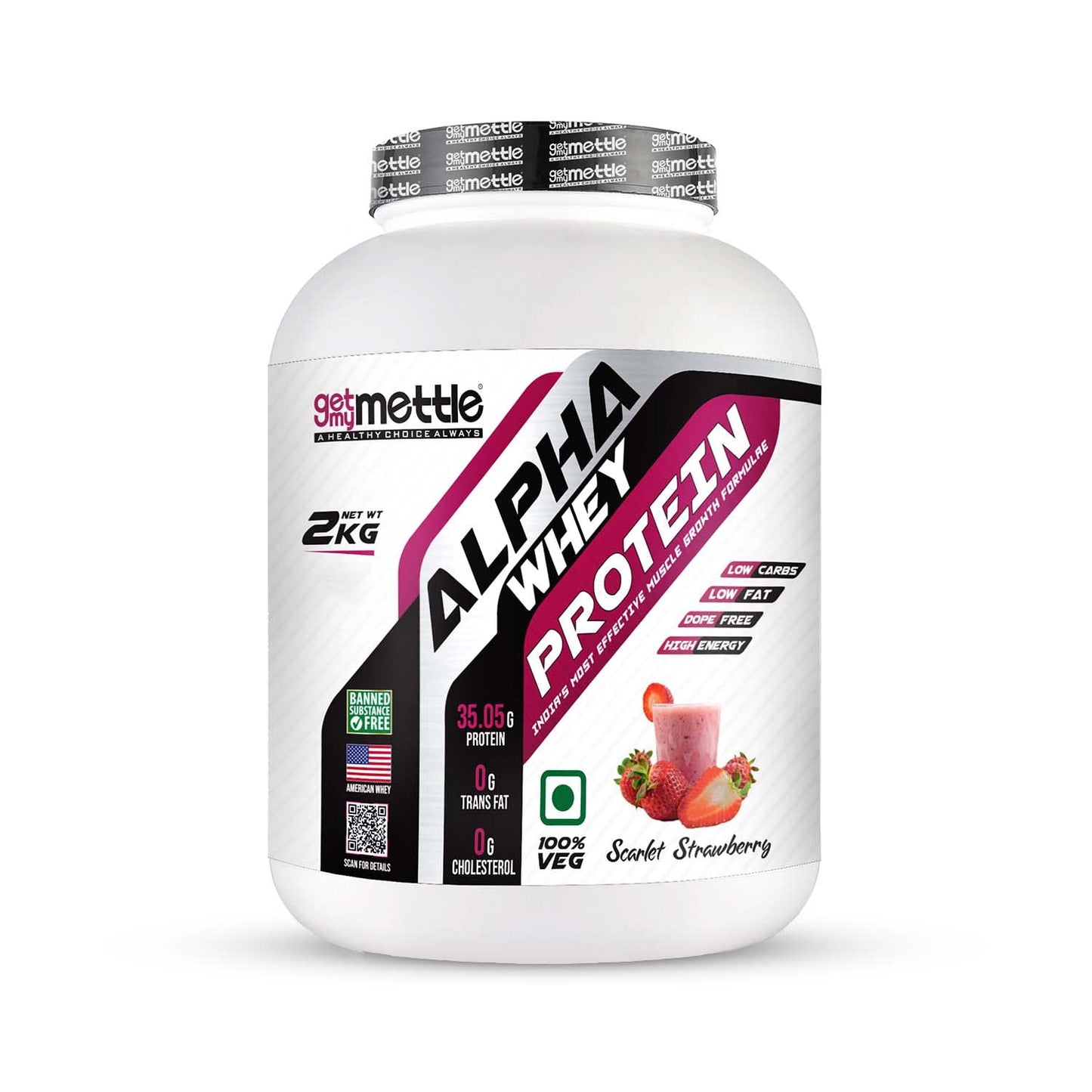Getmymettle Alpha Whey Protein 1kg Kesar Pista Flavor, 35g Protein Muscle Growth & Rapid Recovery Post-Workout. Budget Friendly, USA Imported Whey