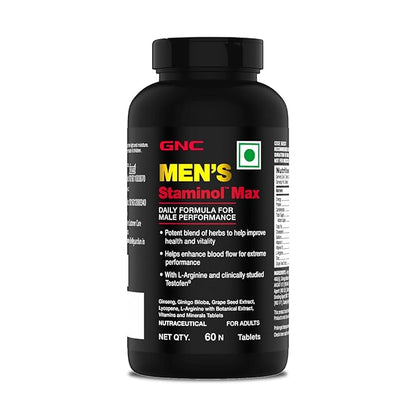 GNC Staminol Max | Men’s Strength, Stamina & Circulation | 60 Veg Tabs