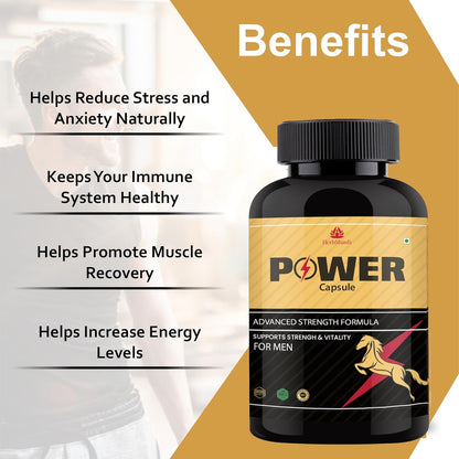 Hours Power Capsule for Men with Ling Mota Lamba Massage Oil | Testosterone Booster Ayurvedic Shilajit Pens Tablets for Long Time Stamina Like Horse (60 Cap & 30ML)