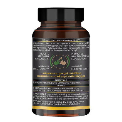 Koshaveda Shilajit Pro Gold by MuscleBlaze (60 Tablets) with Ashwagandha AF-43 600mg (60 Capsules) | for Strength & Recovery