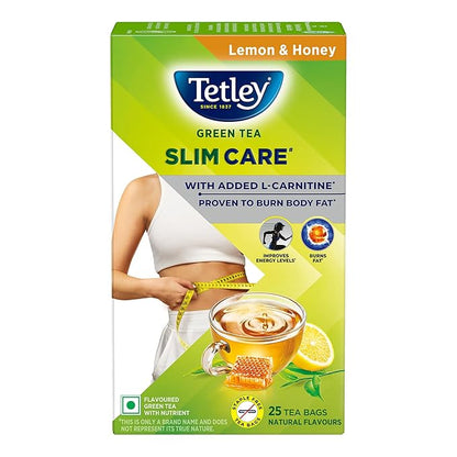 Tetley Slim Care Green Tea with L-Carnitine, Lemon & Honey (25 Cups)