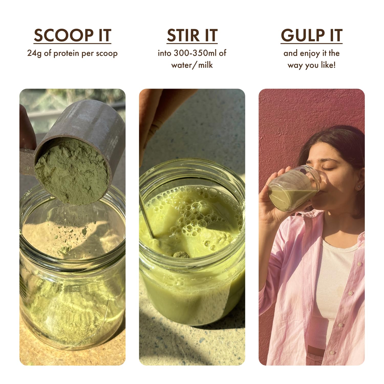 Cosmix No-Nonsense Plant Protein | 24 Protein/Serve, 500g Pouch | Japanese Ceremonial Matcha | Plant Based Protein, Pea & Rice Isolate | Clean, Easy to Digest | All Essential Amino Acids