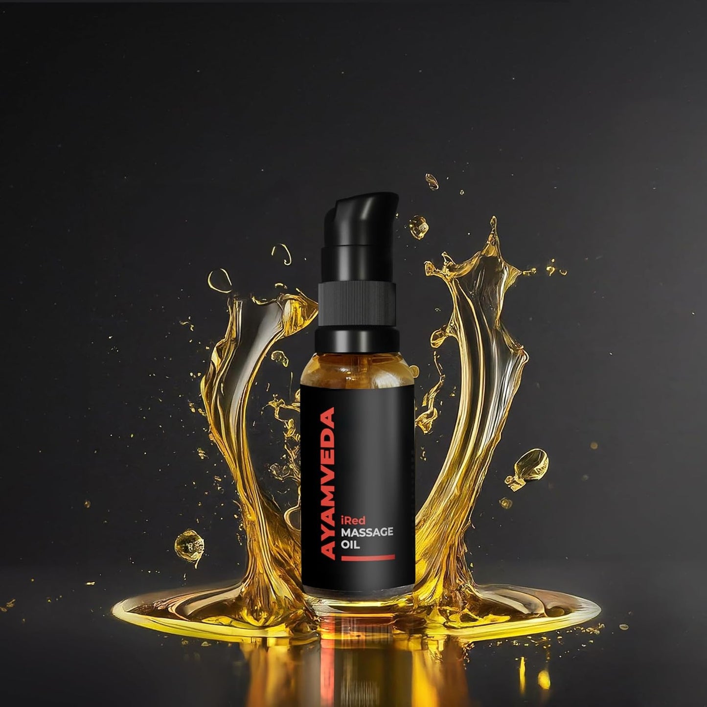 AyamVeda iRed Ayurvedic Massage Oil for Men with 60+ Herbs like Ashwagandha & Shilajit | 100% Natural | 60 ml (30 ml x 2 Bottles)