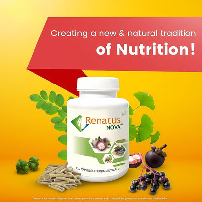 IdikaNutrition Renatus Nova Capsule 120 Ayurvedic - Renatus Nova Original 120 Capsule with 12 Natural Ingredients - Pack of 2