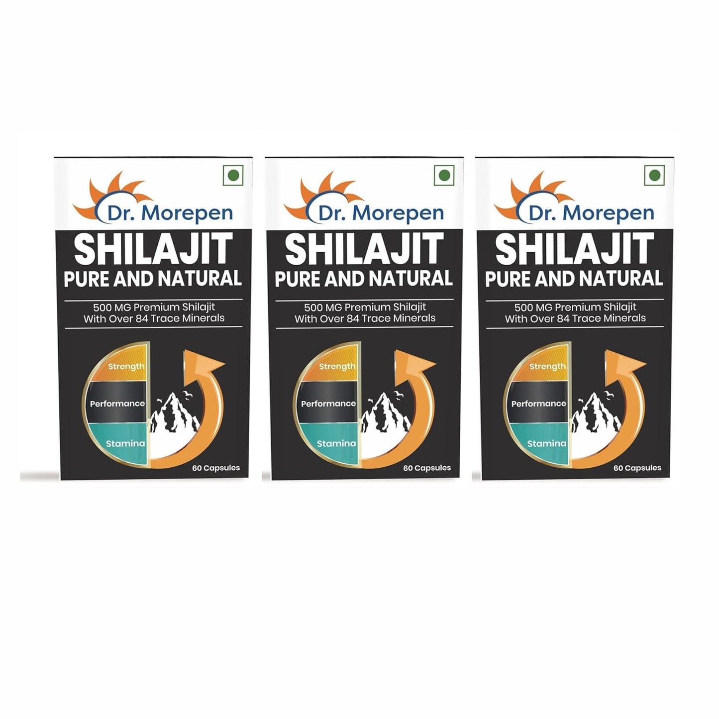 DR. MOREPEN Shilajit Capsules | Pure Himalayan Shilajit Extract Vegan, Pure & Natural Shilajit Pack of 3