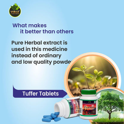 Tuffer Tablets — Shilajit/Shilajeet for Men | Boost Muscle Growth & Stamina for Men | Ayurvedic Enriched with Ashwagandha, Safed Musli, Gokshura & Essential Vitamins | Herbal Energy Supplement - (20-Tablet)