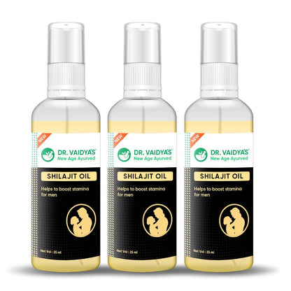 Dr. Vaidya’s Shilajit Oil for Men – Ayurvedic Massage Oil for Strength, Stamina & Recovery | 100% Natural Shilajit Oil with Ashwagandha & Gokshura – Shilajit for Men, 30ml (Pack of 3)