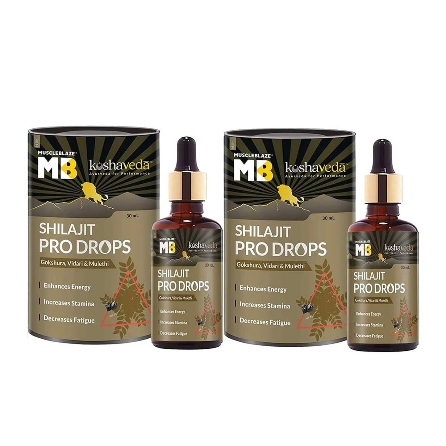 Koshaveda Shilajit Pro Gold by MuscleBlaze (60 Tablets) with Ashwagandha AF-43 600mg (60 Capsules) | for Strength & Recovery