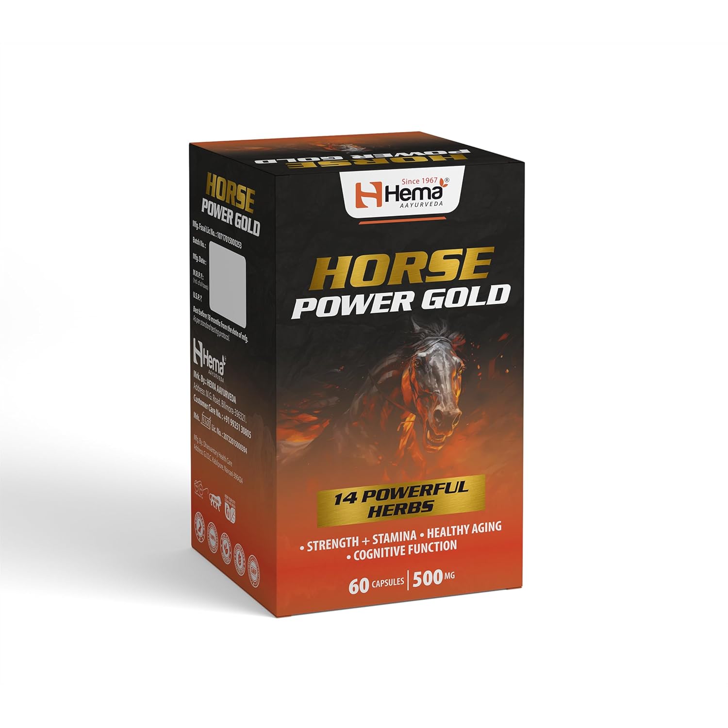 Horse Power Gold Capsule For Men | Enhances Stamina, Energy, and Power | Supports Healthy Testosterone Levels | 60 Capsules | Pack of 1