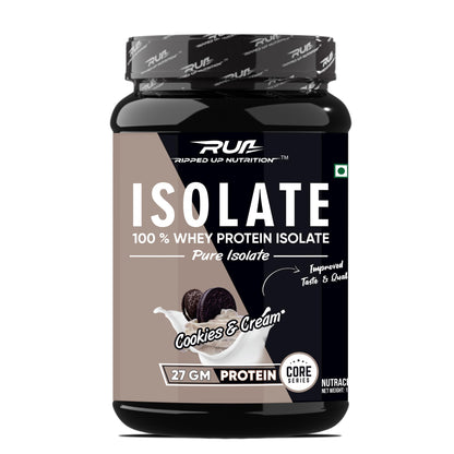 Ripped Up Nutrition 100% Pure Whey Protein Isolate|27G Fast-Absorbing Protein/Scoop|Low Carb & Fat For Lean Muscle Growth|No Fillers or Maltodextrin|GMP Certified (Cookies And Cream,1.8Kg (4 lbs))