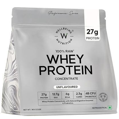Wellbeing Nutrition Whey Protein Concentrate – Unflavoured, 1kg