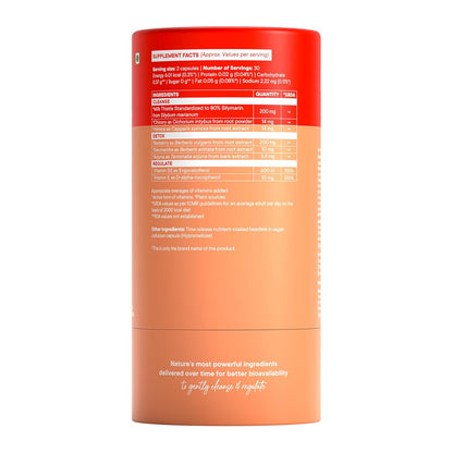 Wellbeing Nutrition Slow Liver Detox supplement with Pure Milk Thistle (80% Silymarin), Arjuna, Berberis, Detox & Digestive Enzymes| Supports Liver Health, Natural Detoxification | 60 Veg Capsules