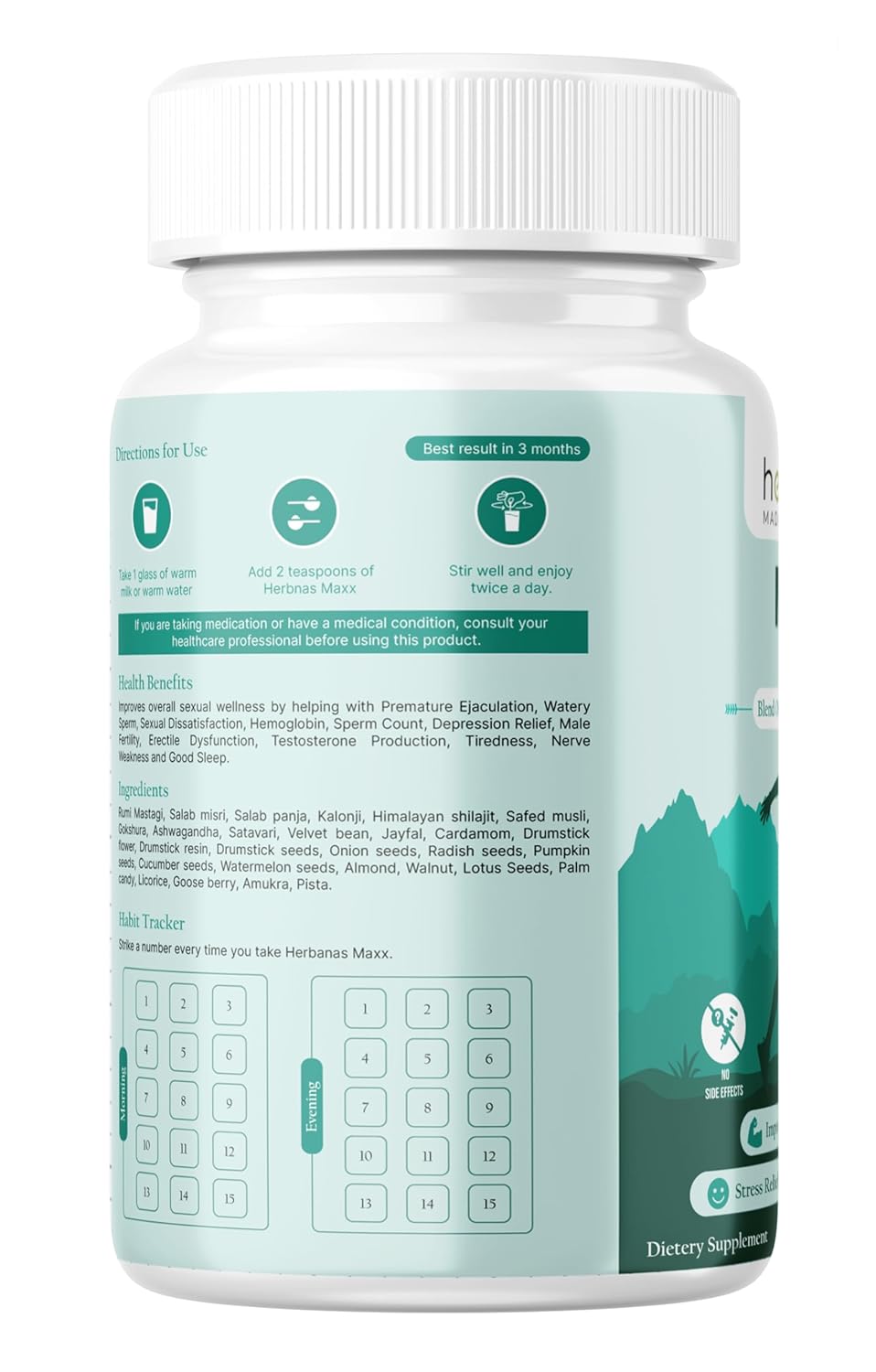 Maxx for Men | Ayurvedic with 30+ Herbs like Authentic Himaliyan Shilajit/Shilajeet & Ashwagandha | Natural Herbal Blend for Vitality & Performance