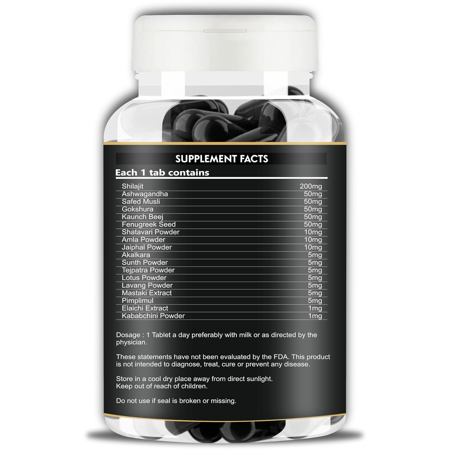 Shilajit Plus Ayurvedic Supplement with 18 Herbs including Shilajit, Ashwagandha and Safed Musli for Strength & Stamina - 180 Capsules